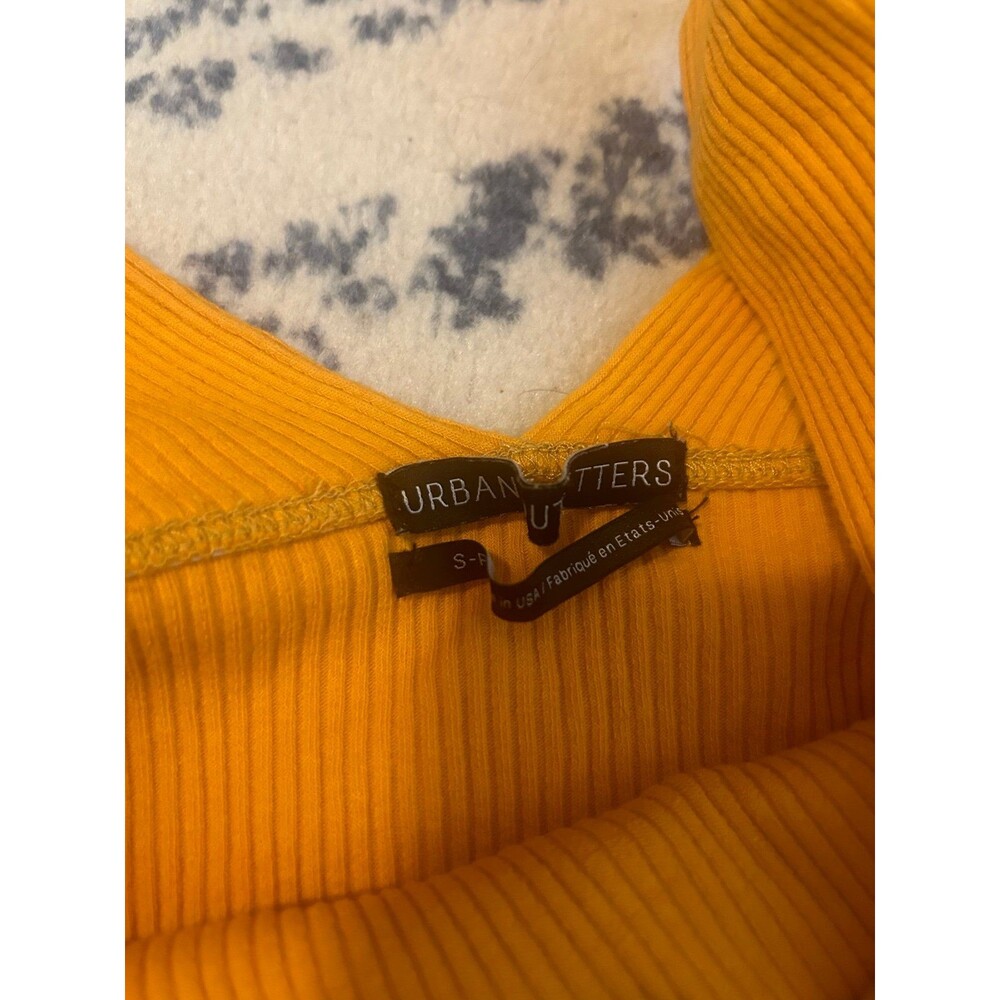Orange Halter Urban Outfitters Ribbed Tank Top - Picture 3 of 3